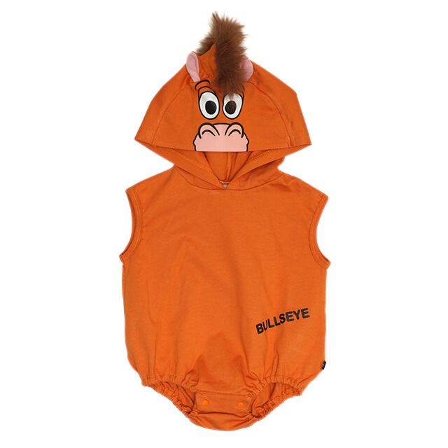 【ベビードール】ブルズアイ なりきるフード付きロンパース 1286B / 70-80cm ベビーサイズ 赤ちゃん 出産祝い 贈り物 プレゼント ベビー服 ノースリーブ 袖なし フード付き 立体モチーフ 仮装 コスチューム コスプレ