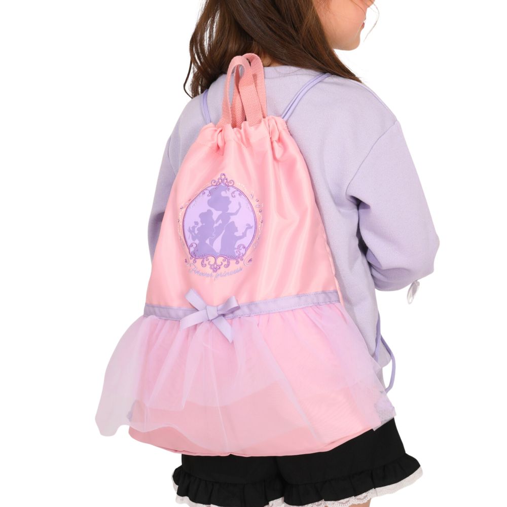 【ベビードール】ラプンツェル アリエル ベル プリンセス / フリルナップサック 1326 / キッズ 雑貨 バッグ 鞄 かばん 巾着 リュック ナイロンバッグ ガーリー フリル レース ハート