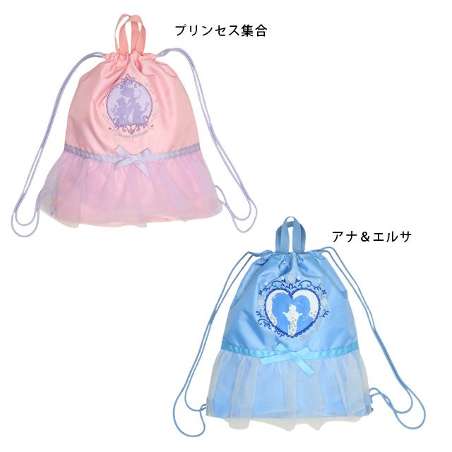 【ベビードール】ラプンツェル アリエル ベル プリンセス / フリルナップサック 1326 / キッズ 雑貨 バッグ 鞄 かばん 巾着 リュック ナイロンバッグ ガーリー フリル レース ハート