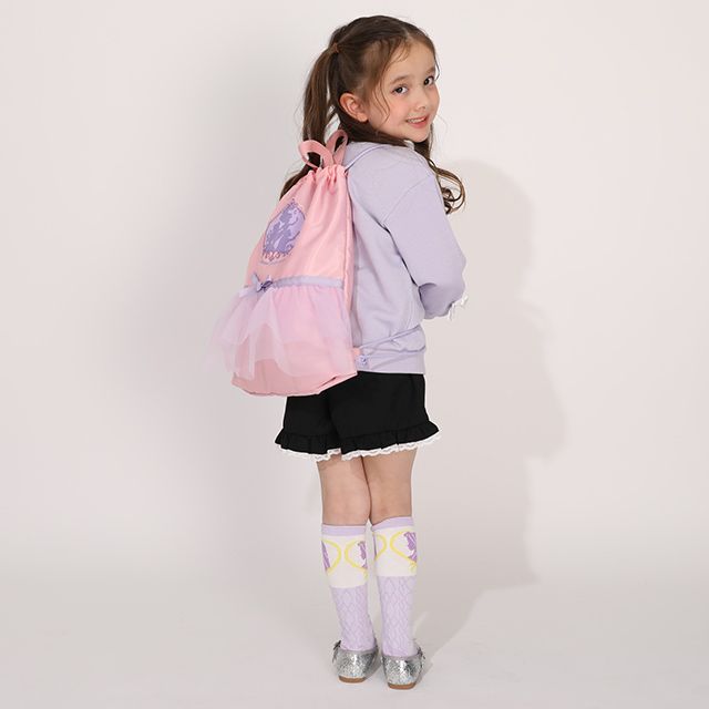 【ベビードール】ラプンツェル アリエル ベル プリンセス / フリルナップサック 1326 / キッズ 雑貨 バッグ 鞄 かばん 巾着 リュック ナイロンバッグ ガーリー フリル レース ハート