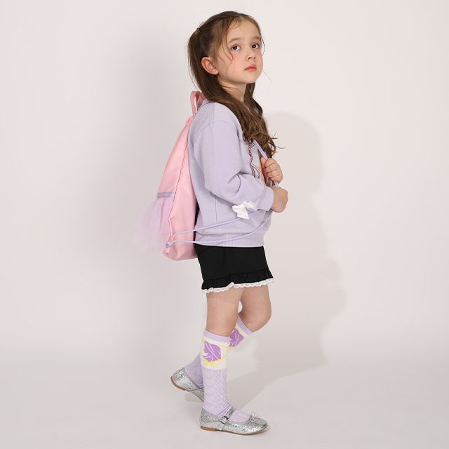 【ベビードール】ラプンツェル アリエル ベル プリンセス / フリルナップサック 1326 / キッズ 雑貨 バッグ 鞄 かばん 巾着 リュック ナイロンバッグ ガーリー フリル レース ハート