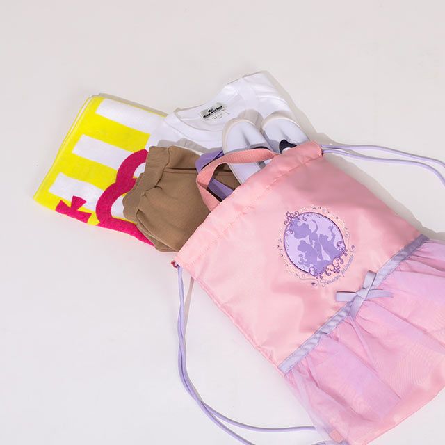 【ベビードール】ラプンツェル アリエル ベル プリンセス / フリルナップサック 1326 / キッズ 雑貨 バッグ 鞄 かばん 巾着 リュック ナイロンバッグ ガーリー フリル レース ハート