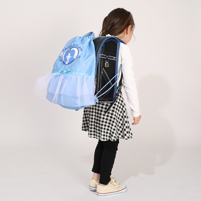 【ベビードール】アナ エルサ プリンセス / フリルナップサック 1326 / キッズ 雑貨 バッグ 鞄 かばん 巾着 リュック ナイロンバッグ ガーリー フリル レース ハート