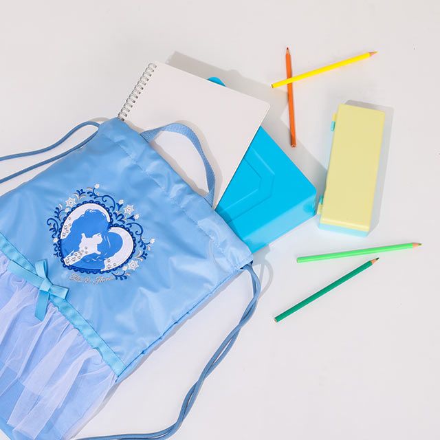 【ベビードール】アナ エルサ プリンセス / フリルナップサック 1326 / キッズ 雑貨 バッグ 鞄 かばん 巾着 リュック ナイロンバッグ ガーリー フリル レース ハート