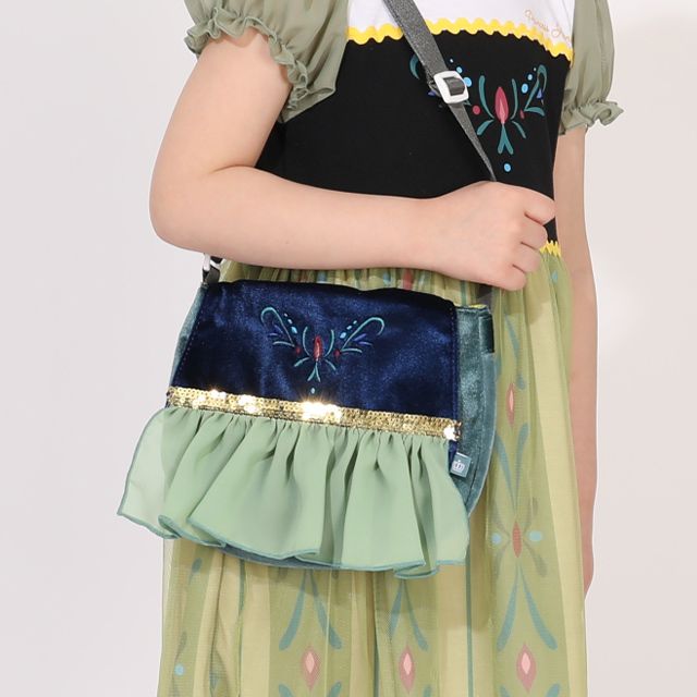 【ベビードール】アナ なりきるポシェット 1475 / キッズ 雑貨 鞄 カバン かばん 小物入れ プリンセスグッズ お姫様 フリフリ ガールズコーデ ガーリー 戴冠式 ベロア 面ファスナー ショルダー紐 長さ調整可