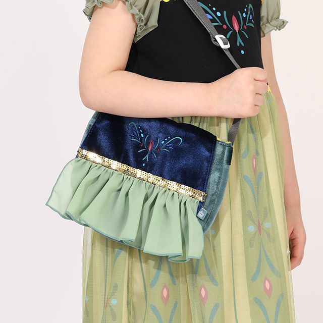 【ベビードール】アナ なりきるポシェット 1475 / キッズ 雑貨 鞄 カバン かばん 小物入れ プリンセスグッズ お姫様 フリフリ ガールズコーデ ガーリー 戴冠式 ベロア 面ファスナー ショルダー紐 長さ調整可