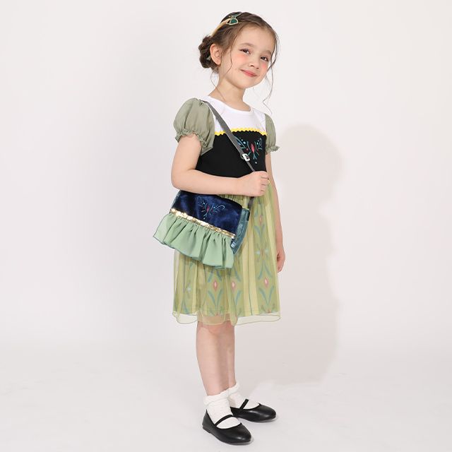 【ベビードール】アナ なりきるポシェット 1475 / キッズ 雑貨 鞄 カバン かばん 小物入れ プリンセスグッズ お姫様 フリフリ ガールズコーデ ガーリー 戴冠式 ベロア 面ファスナー ショルダー紐 長さ調整可