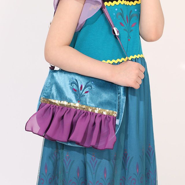 【ベビードール】エルサ なりきるポシェット 1475 / キッズ 雑貨 鞄 カバン かばん 小物入れ プリンセスグッズ お姫様 フリフリ ガールズコーデ ガーリー 戴冠式 ベロア 面ファスナー ショルダー紐 長さ調整可