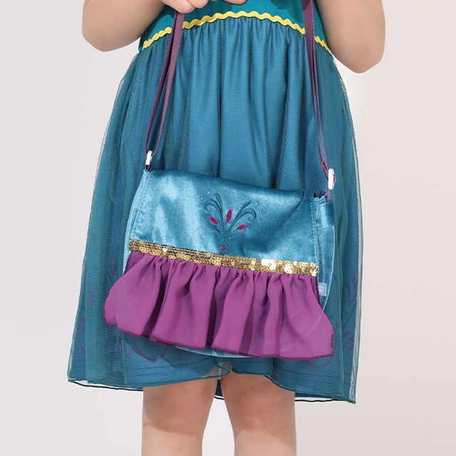 【ベビードール】エルサ なりきるポシェット 1475 / キッズ 雑貨 鞄 カバン かばん 小物入れ プリンセスグッズ お姫様 フリフリ ガールズコーデ ガーリー 戴冠式 ベロア 面ファスナー ショルダー紐 長さ調整可