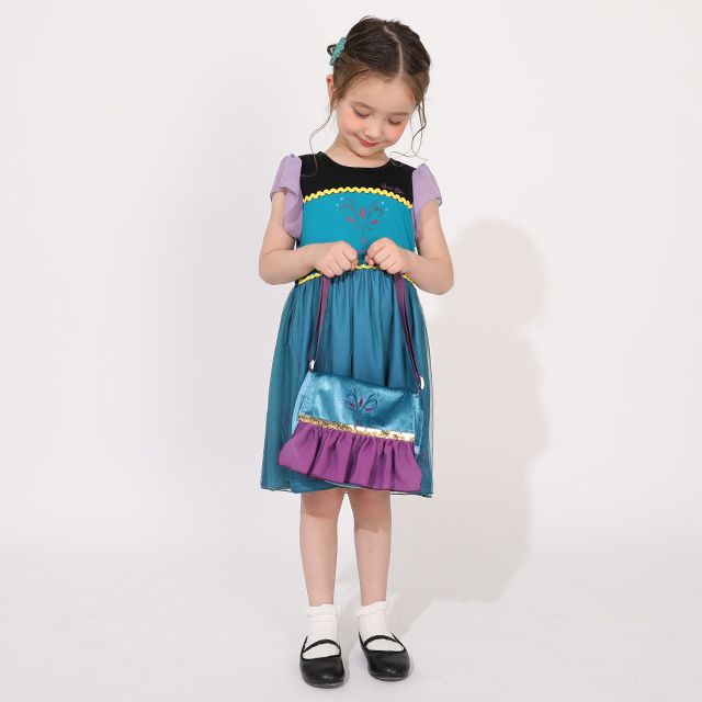 【ベビードール】エルサ なりきるポシェット 1475 / キッズ 雑貨 鞄 カバン かばん 小物入れ プリンセスグッズ お姫様 フリフリ ガールズコーデ ガーリー 戴冠式 ベロア 面ファスナー ショルダー紐 長さ調整可