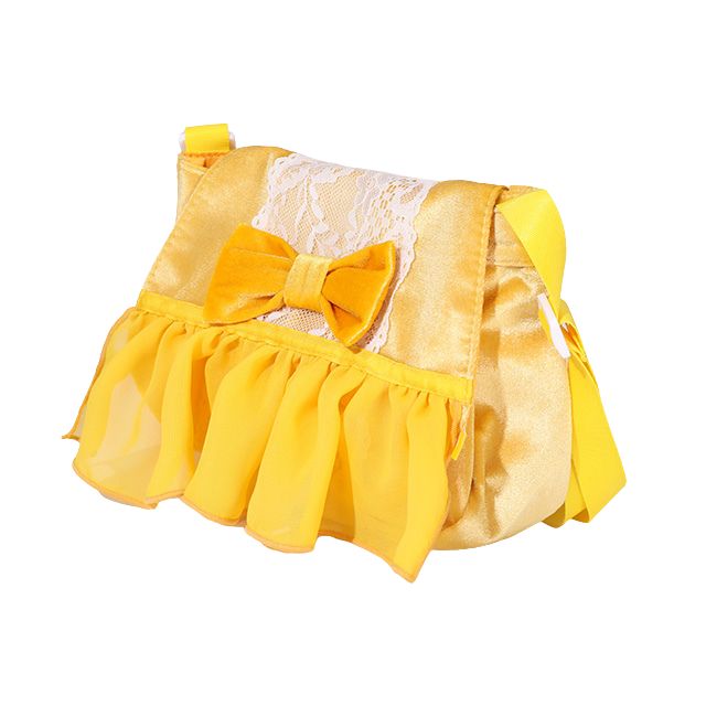 【ベビードール】ベル なりきるポシェット 1475 / キッズ 雑貨 鞄 カバン かばん 小物入れ プリンセスグッズ お姫様 フリフリ リボン ガールズコーデ ガーリー ベロア 面ファスナー ショルダー紐 長さ調整可 立体モチーフ