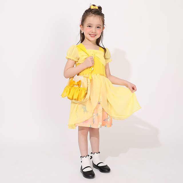 【ベビードール】ベル なりきるポシェット 1475 / キッズ 雑貨 鞄 カバン かばん 小物入れ プリンセスグッズ お姫様 フリフリ リボン ガールズコーデ ガーリー ベロア 面ファスナー ショルダー紐 長さ調整可 立体モチーフ