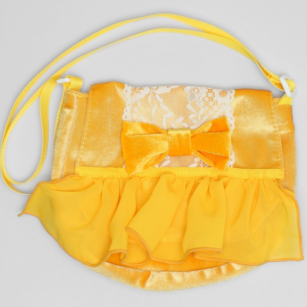 【ベビードール】ベル なりきるポシェット 1475 / キッズ 雑貨 鞄 カバン かばん 小物入れ プリンセスグッズ お姫様 フリフリ リボン ガールズコーデ ガーリー ベロア 面ファスナー ショルダー紐 長さ調整可 立体モチーフ