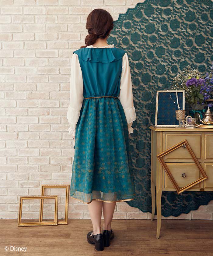 公式 ショップディズニー 受注生産 Axes Femme ジャスミン ワンピース ブルーグリーン F