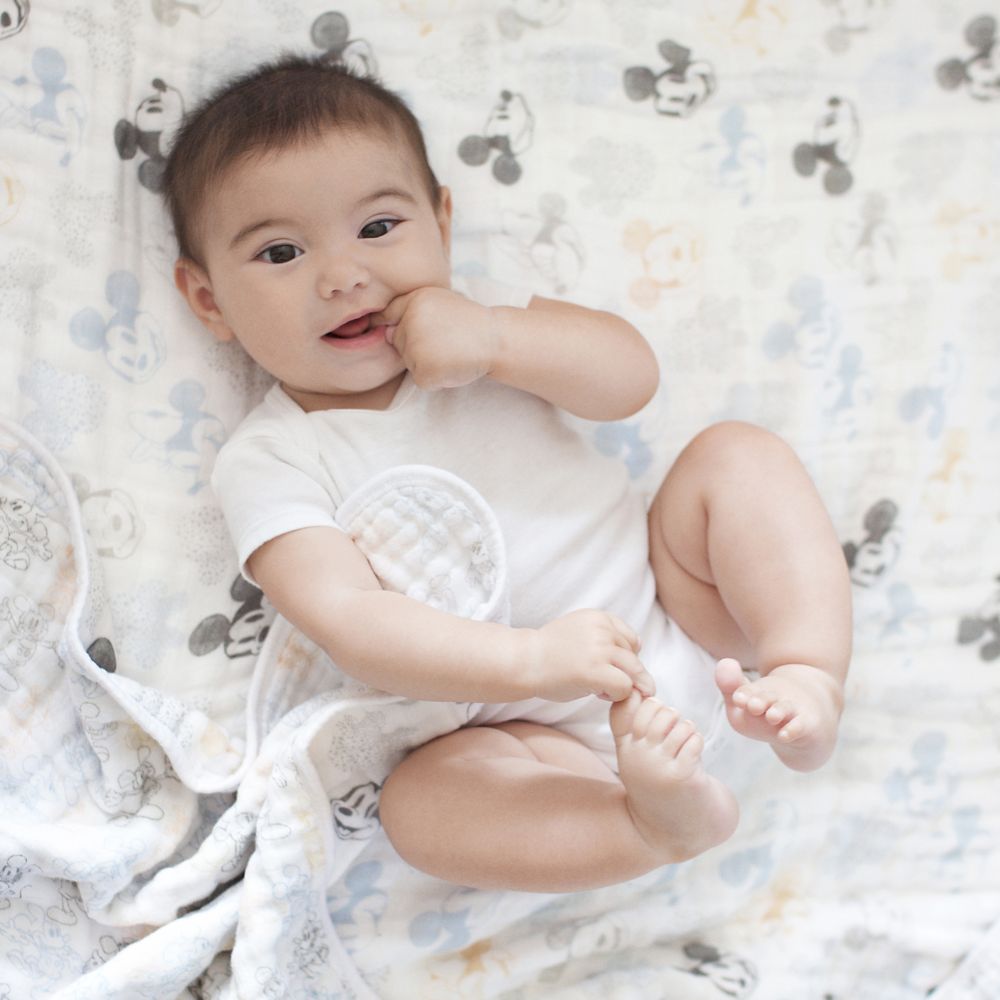 【aden + anais】モスリン ドリームブランケット mickey+minnie  ADBC10013DIJ