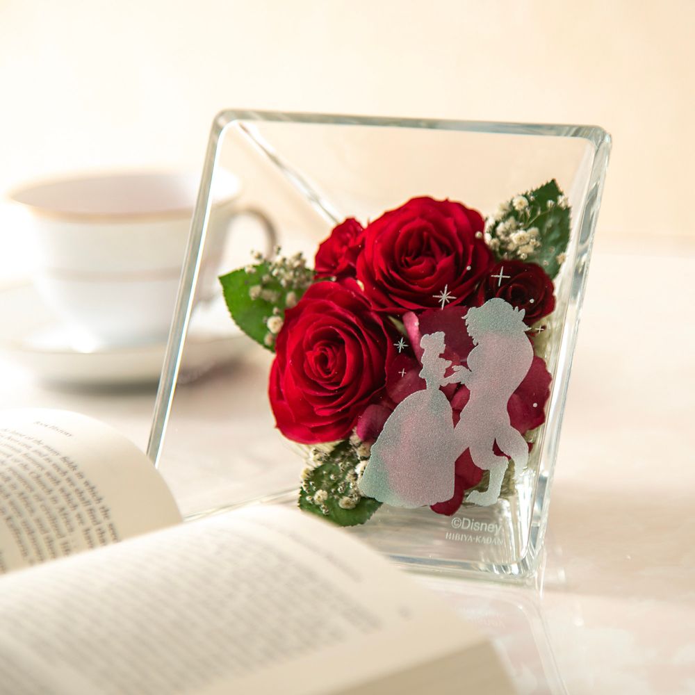 ディズニー ドライフラワー「エテルネルフルール・美女と野獣」（ディズニー映画 『美女と野獣』より）【沖縄届不可】