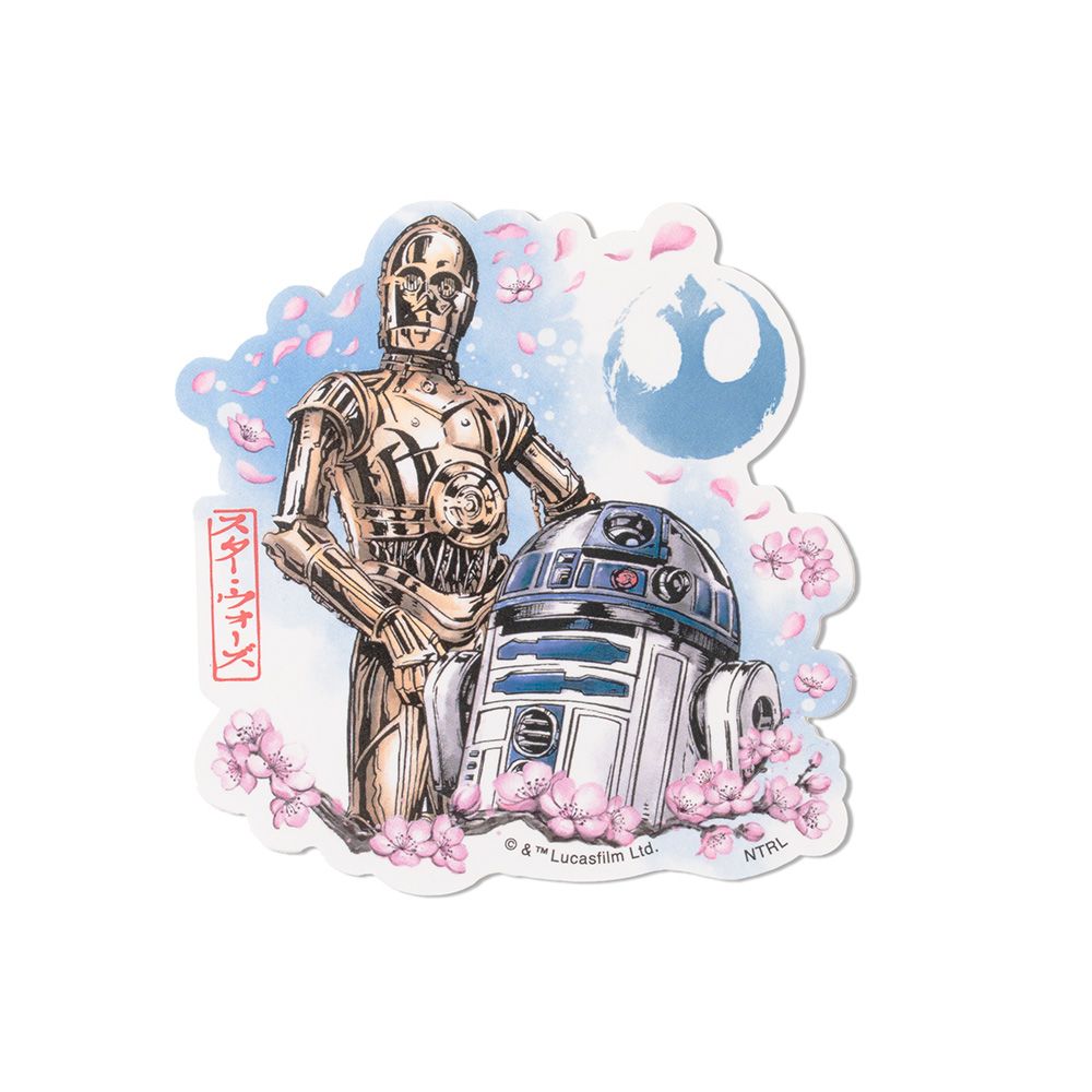 SW　ステッカー(桜柄)　C-3PO/R2-D2