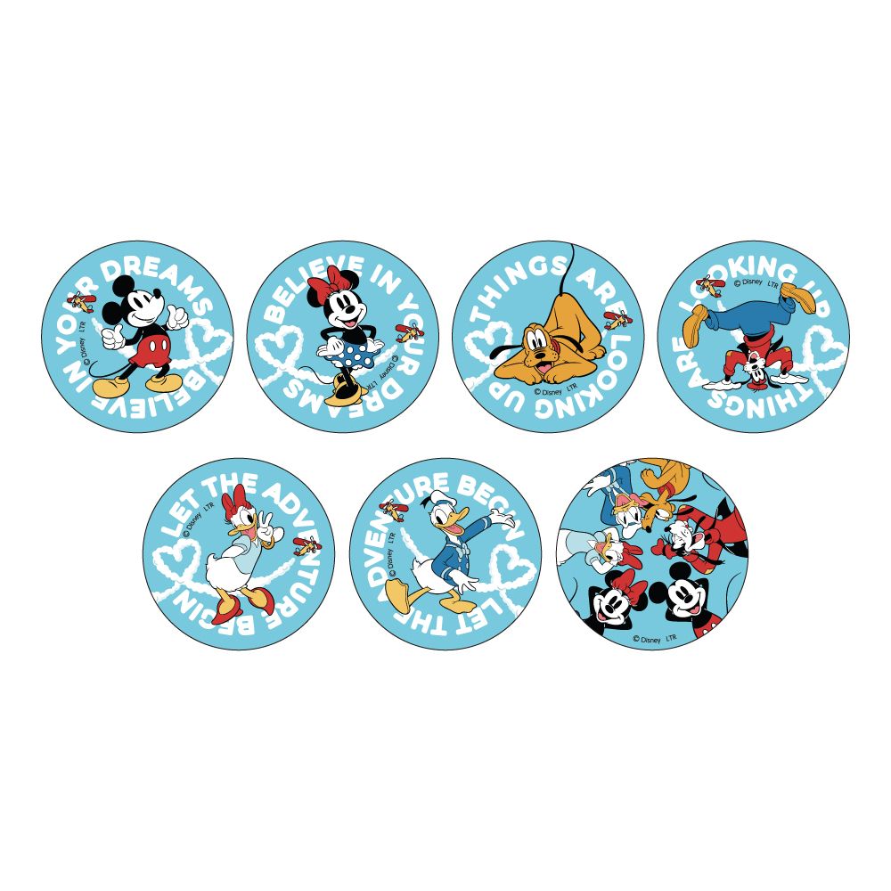 【OH MY CAFE】ミッキー＆フレンズ ビッグ缶バッジ（ランダム7種）