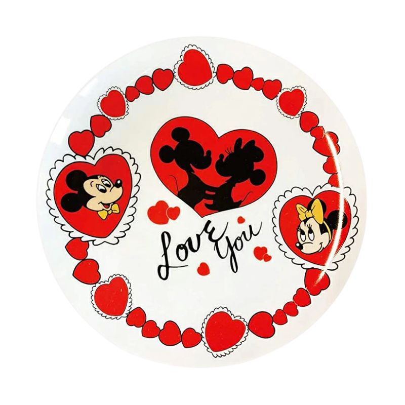 ディズニー ノスタルジカ 直径19cmプレート ミッキーマウス＆ミニーマウス ハート