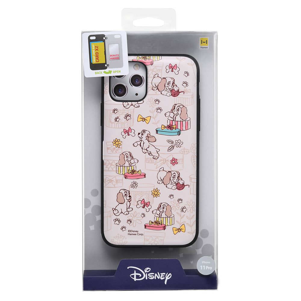 公式 ショップディズニー Latootoo レディiphone 11 Pro用スマホケース カバー カード収納型 ミラー付き