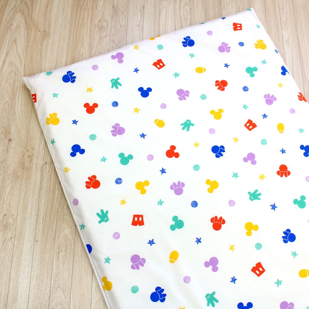 ミッキーアイコン お昼寝布団セット 3点 綿100％ 敷き布団 防水バッグ ネームタグ付き NZ1256-3