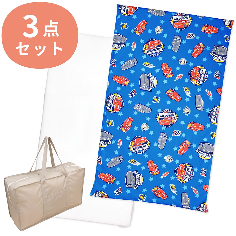 カーズ ライトニング・マックイーン お昼寝布団セット 3点 綿100％ 敷き布団 防水バッグ ネームタグ付き NZ1260-3