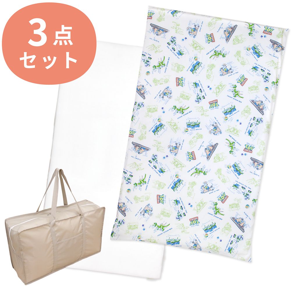 トイ・ストーリー お昼寝布団セット 3点 綿100％ 敷き布団 防水バッグ ネームタグ付き  水彩タッチ NZ1262-3