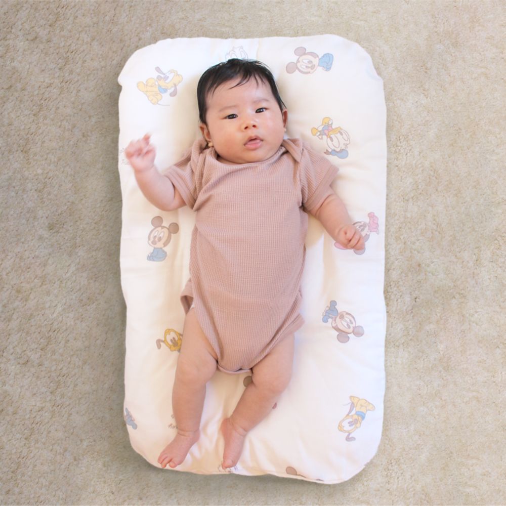 ベビーミッキー＆フレンズ 抱っこ布団 パステルカラー オーガニックコットン ダブルガーゼ 綿100％  3層構造 メッシュ NZ1123P-ME-C