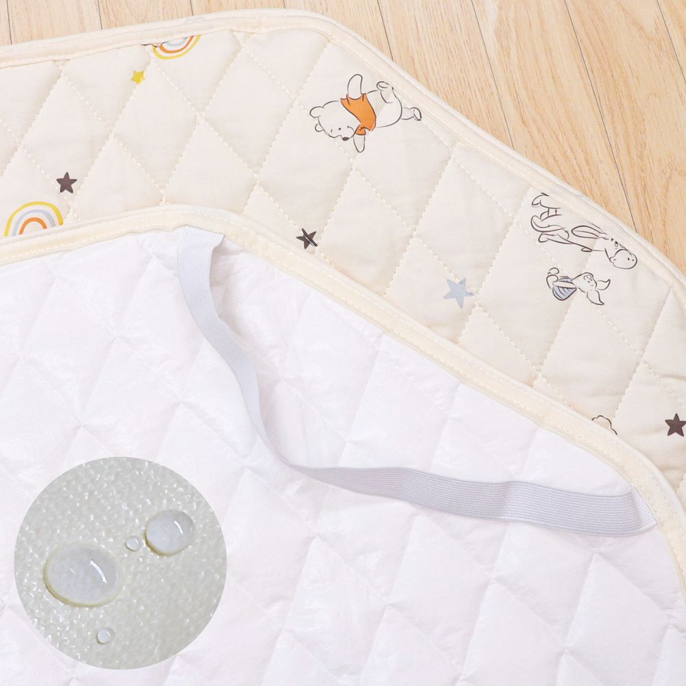 プー＆フレンズ コットカバー 60&times;130cm 裏面防水 キルト 吸水加工 ネームタグ付き NZ3225-K