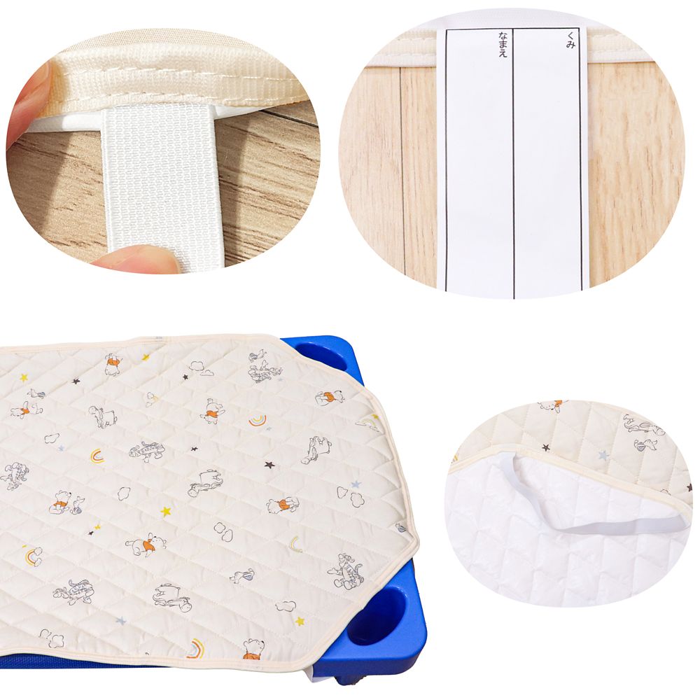 プー＆フレンズ コットカバー 60&times;130cm 裏面防水 キルト 吸水加工 ネームタグ付き NZ3225-K