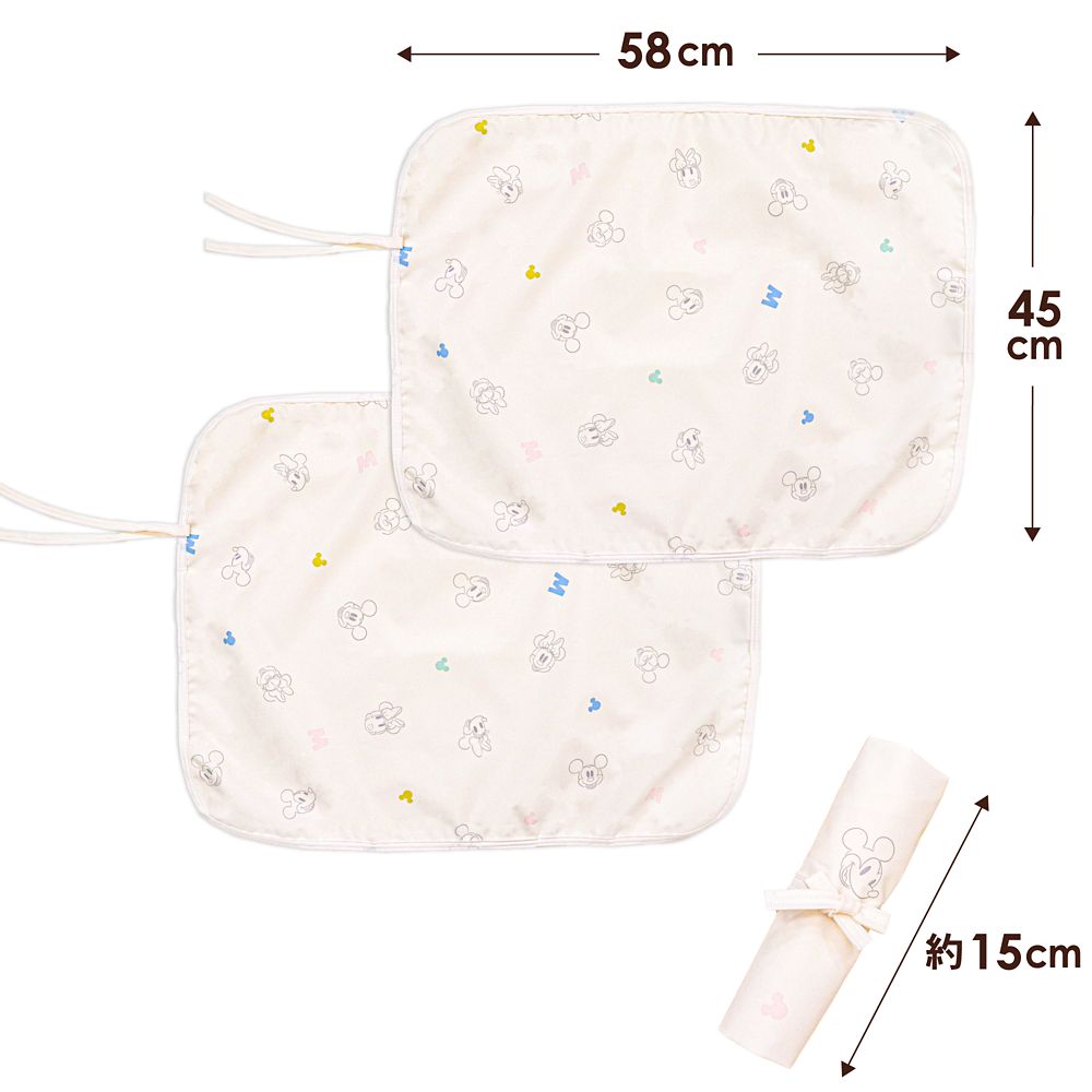 ミッキー＆ミニー おむつ替えシート 2枚セット 45&times;58cm 裏面防水 吸水加工 NZ3226-A
