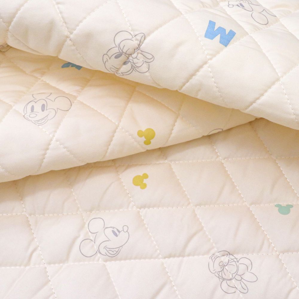 ミッキー＆ミニー コットカバー 60&times;130cm 裏面メッシュ キルト 吸水加工 ネームタグ付き NZ3226-G