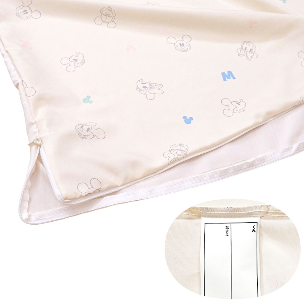 ミッキー＆ミニー お昼寝敷き布団カバー 75&times;125cm 吸水加工 お昼寝布団カバー NZ3226-T6