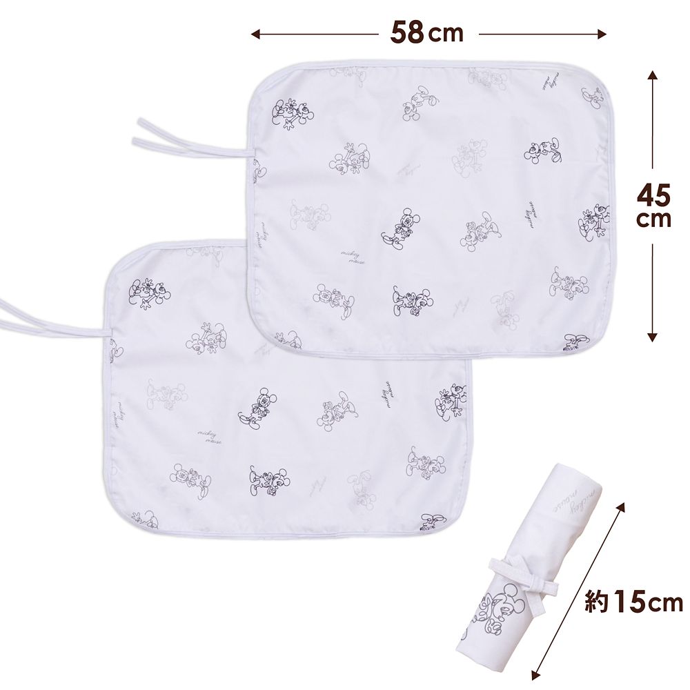 ミッキーマウス おむつ替えシート 2枚セット 45&times;58cm 裏面防水 吸水加工 NZ3227-A