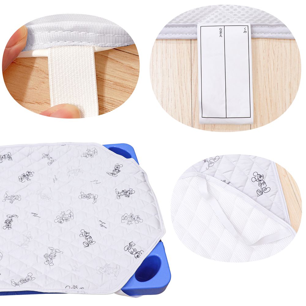 ミッキーマウス コットカバー 60&times;130cm 裏面メッシュ キルト 吸水加工 ネームタグ付き NZ3227-G