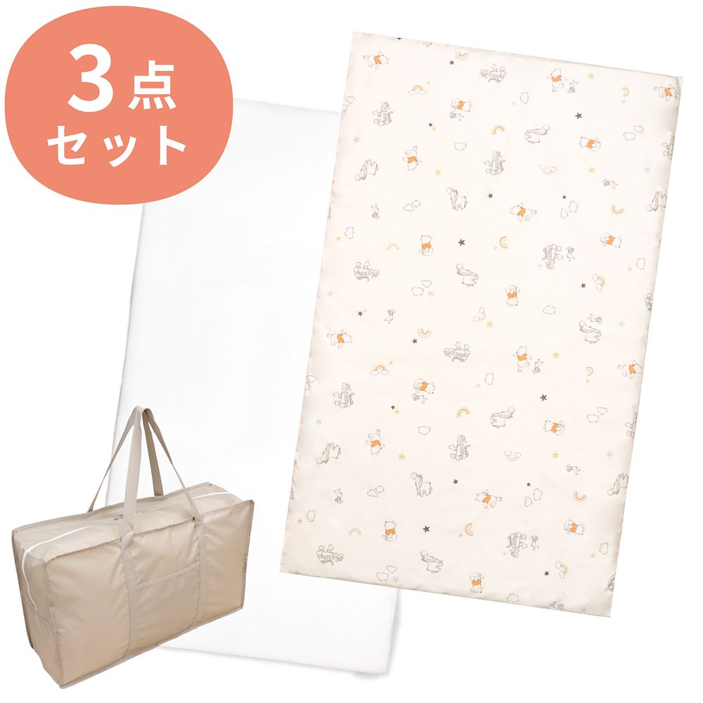 ミッキー＆ミニー お昼寝布団セット 3点 敷き布団 防水バッグ ネームタグ付き NZ3226-3