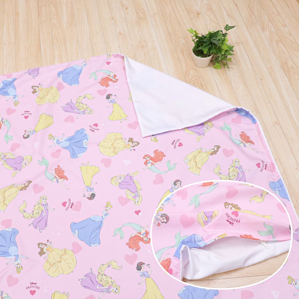 ディズニープリンセス 敷き布団カバー 90&times;130cm ラプンツェル アリエル シンデレラ ベル 白雪姫 ピーチスキン加工 ベビー布団カバー NZ3026-T2