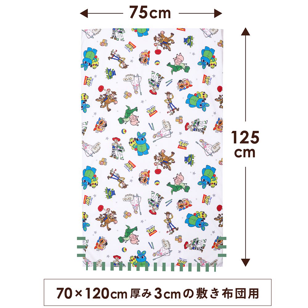 トイ・ストーリー お昼寝敷き布団カバー 75&times;125cm ウッディ バズ・ライトイヤー ジェシー エイリアン ミスター・ポテトヘッド ミセス・ポテトヘッド レックス ハム ボー・ピープ ピーチスキン加工 お昼寝布団カバー NZ3028-T6