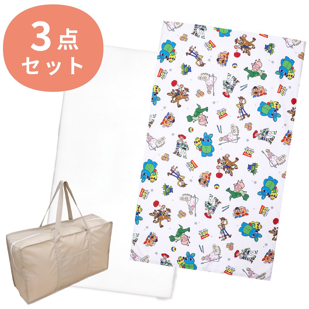 トイ・ストーリー お昼寝布団セット 3点 ウッディ バズ・ライトイヤー ジェシー エイリアン ミスター・ポテトヘッド ミセス・ポテトヘッド レックス ハム ボー・ピープ 敷き布団カバー 敷き布団 防水バッグ ネームタグ付き NZ3028-3