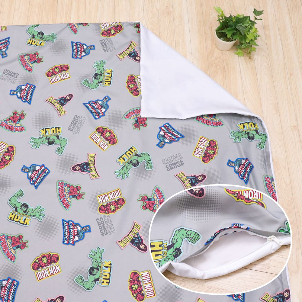 マーベル 敷き布団カバー 90&times;130cm アベンジャーズ スパイダーマン アイアンマン キャプテン・アメリカ ハルク ブラック・ウィドウ ピーチスキン加工 ベビー布団カバー NM3021-T2