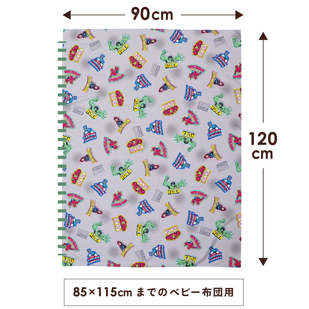 マーベル お昼寝掛け布団カバー 肌布団カバー 90&times;120cm アベンジャーズ スパイダーマン アイアンマン キャプテン・アメリカ ハルク ブラック・ウィドウ ピーチスキン加工 お昼寝布団カバー ベビー布団カバー NM3021-T5