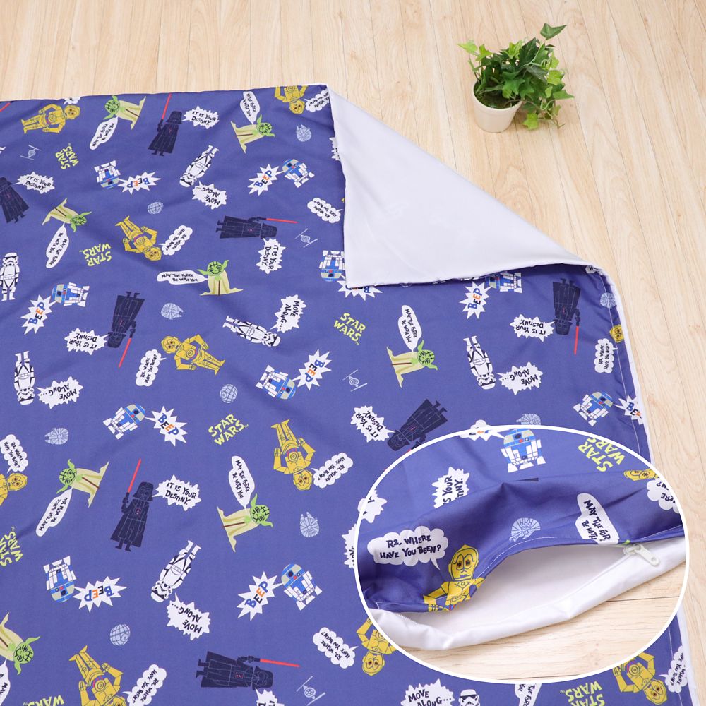 スター・ウォーズ 敷き布団カバー 90&times;130cm   STAR WARS ダース・ベイダー ヨーダ R2-D2 C-3PO ストームトルーパー ピーチスキン加工 ベビー布団カバー NS3022-T2
