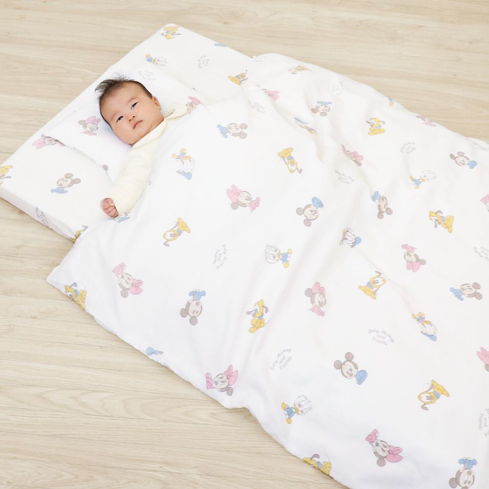 ベビーミッキー&フレンズ ベビー布団 12点セット レギュラーサイズ オーガニックコットン ダブルガーゼ NZ1123-FU