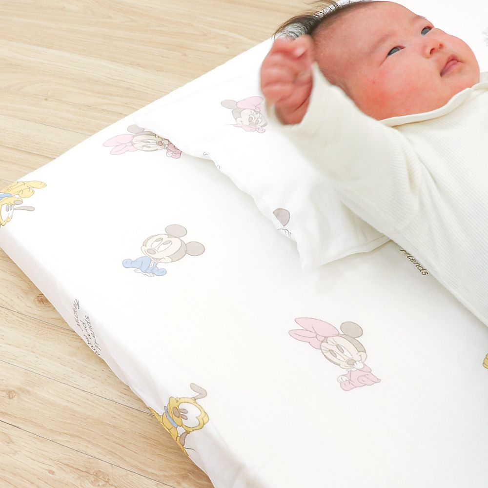 公式 ショップディズニー ミニ ベビー布団 10点セット ベビーミッキー フレンズ ミニ布団 オーガニックコットン ダブルガーゼ