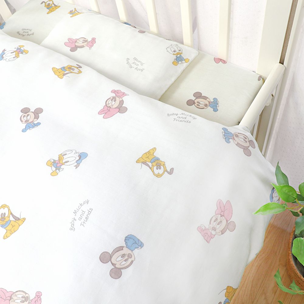ベビーミッキー&フレンズ ベビー布団 13点セット ミニサイズ オーガニックコットン ダブルガーゼ NZ1123-FUM