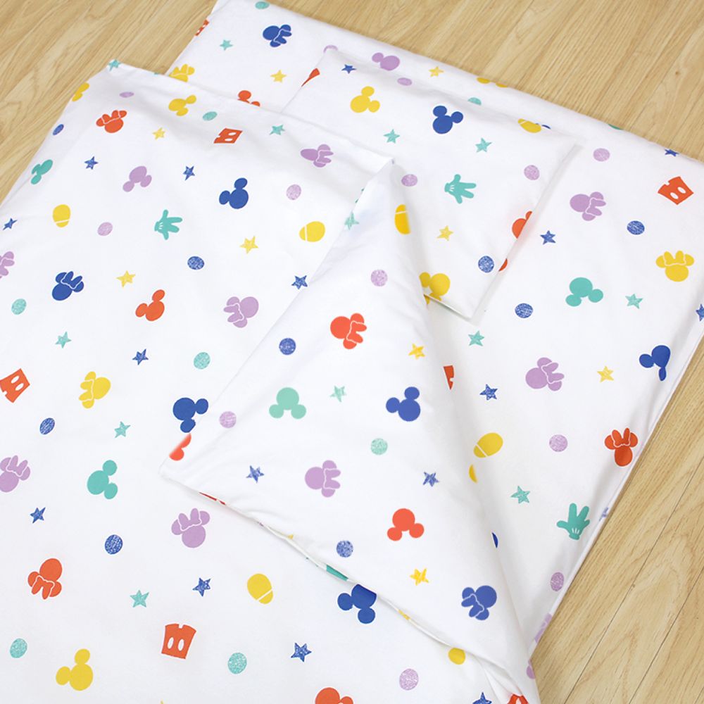 ミッキーアイコン お昼寝布団セット 8点 綿100％ 防水バッグ 撥水バッグ ネームタグ付き NZ1256