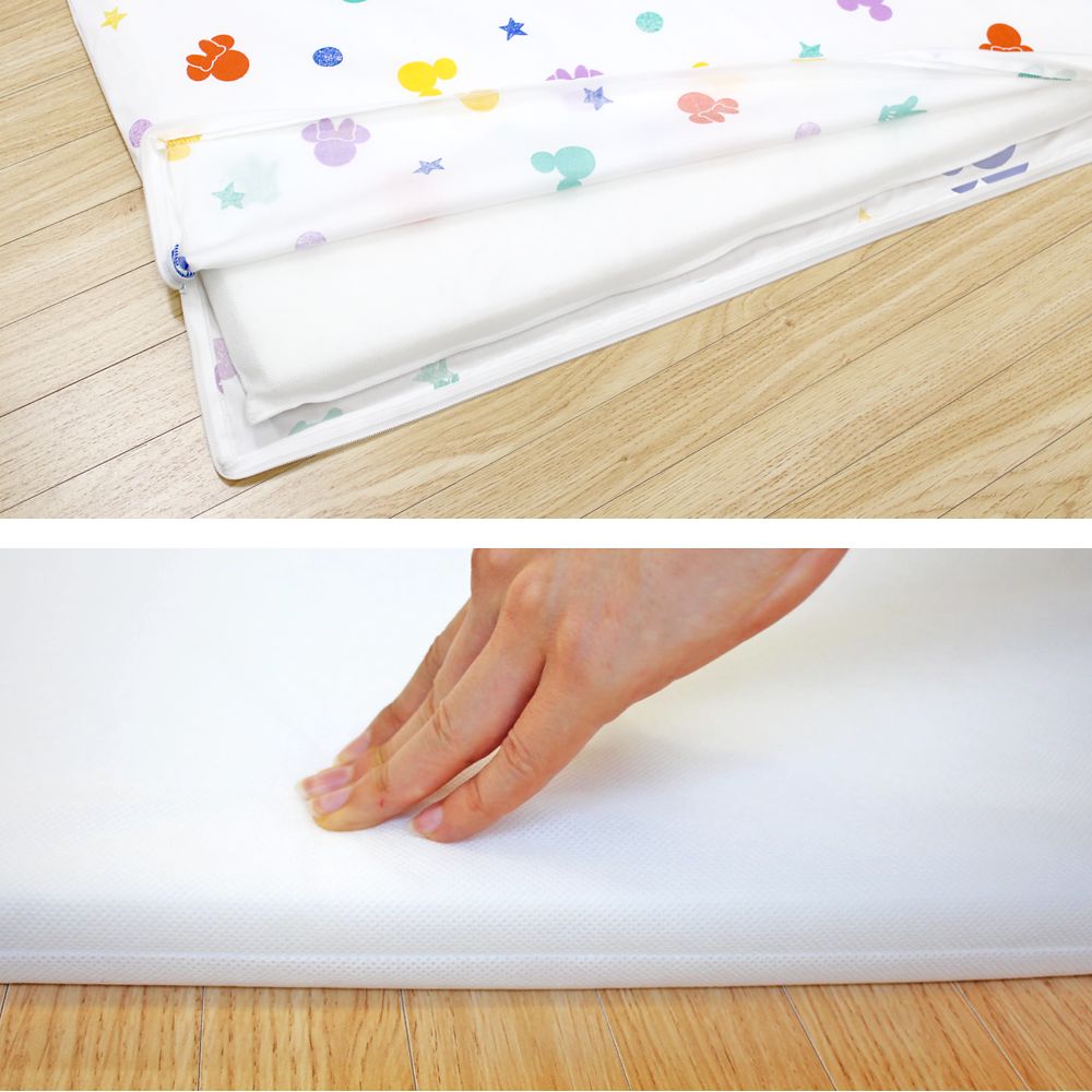 ミッキーアイコン お昼寝布団セット 8点 綿100％ 防水バッグ 撥水バッグ ネームタグ付き NZ1256