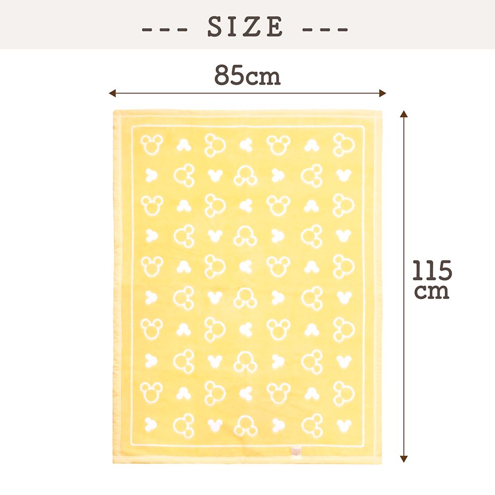ミッキーアイコン 綿毛布 85&times;115cm 綿100％ 日本製 NZ1336