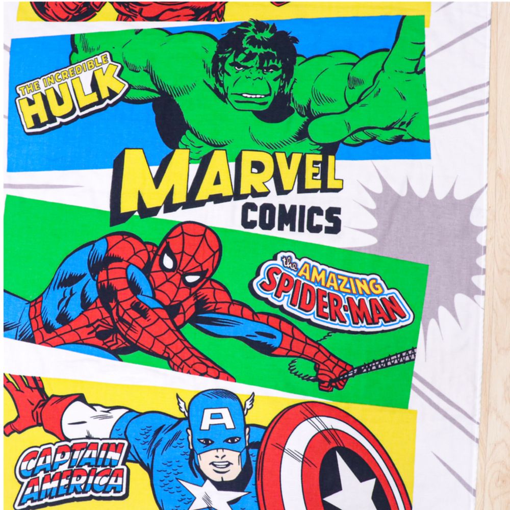 マーベル タオルケット 100&times;140cm アベンジャーズ スパイダーマン アイアンマン キャプテン・アメリカ ハルク 表ガーゼ 裏パイル 綿100% NM1410-AG
