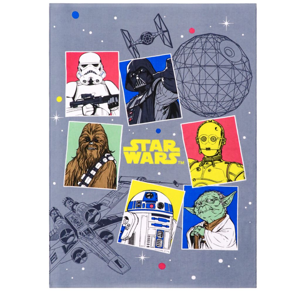 スター・ウォーズ タオルケット 100&times;140cm  STAR WARS ダース・ベイダー ヨーダ R2-D2 C-3PO ストームトルーパー チューバッカ 表ガーゼ 裏パイル 綿100% NS1410-SW